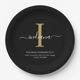 Elegant Monogram Graduation 2026 Party Paper Plate