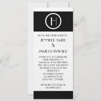 Elegant Monogram H Customisable Wedding Invitation
