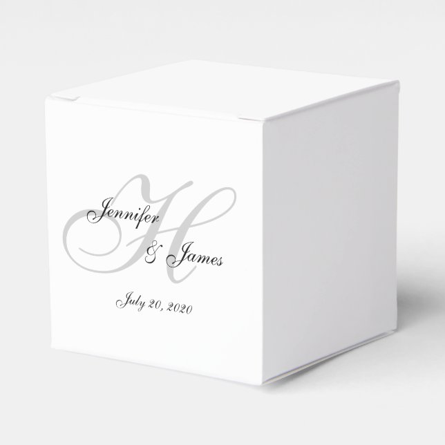 Elegant Monogram H | Wedding Favour Boxes (Front Side)