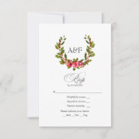 Elegant Monogram Holly and Ivy Christmas Wedding