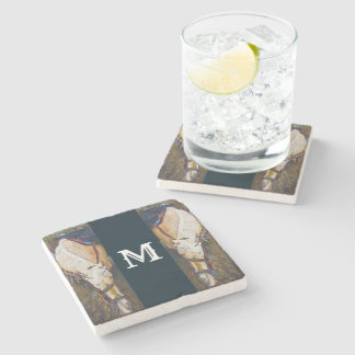 Elegant Monogram Horse Stone Coaster
