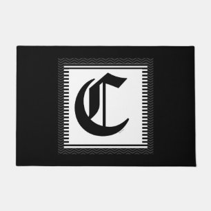 ELEGANT MONOGRAM INITIAL C DOORMAT