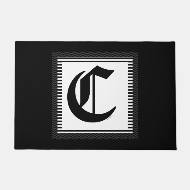 ELEGANT MONOGRAM INITIAL C DOORMAT (Front)