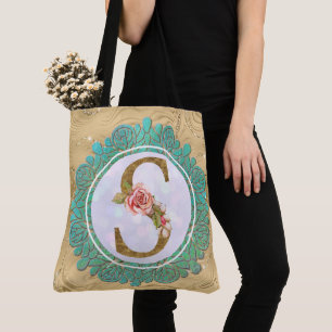Elegant Monogram Initial Letters with Mandala Tote Bag