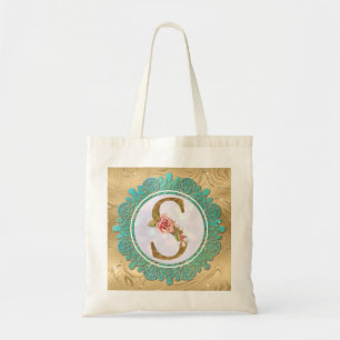 Elegant Monogram Initial Letters with Mandala Tote Bag