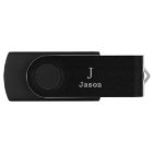 Elegant Monogram Initial Name Personalised Black