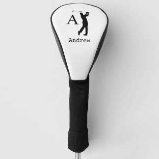 Elegant monogram initial name personalised golf head cover