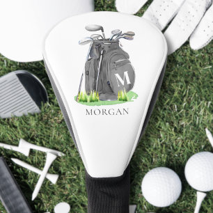 Elegant Monogram Initial Name Personalised Golf Head Cover