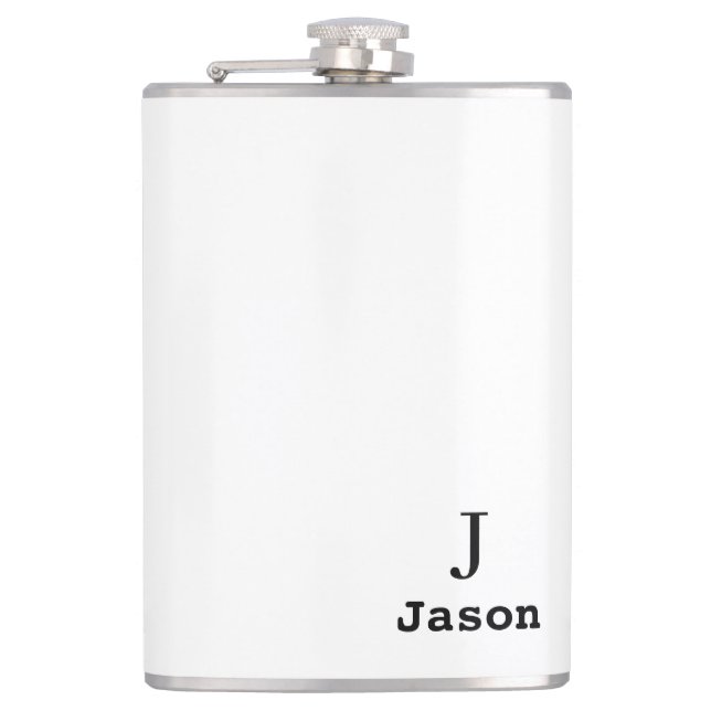 Elegant Monogram Initial Name Personalised Hip Flask (Front)