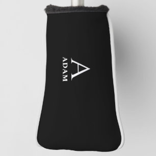 Elegant monogram initial name personalised Player Golf Head Cover