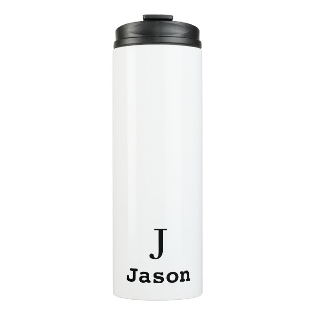 Elegant Monogram Initial Name Personalised Thermal Tumbler (Front)