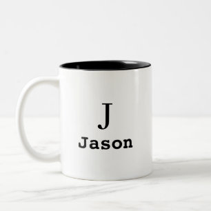 Elegant Monogram Initial Name Personalized Two-Tone Coffee Mug