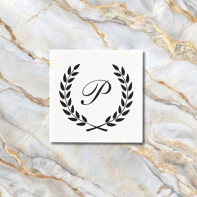 Elegant Monogram Initial  Napkin (Creator Uploaded)