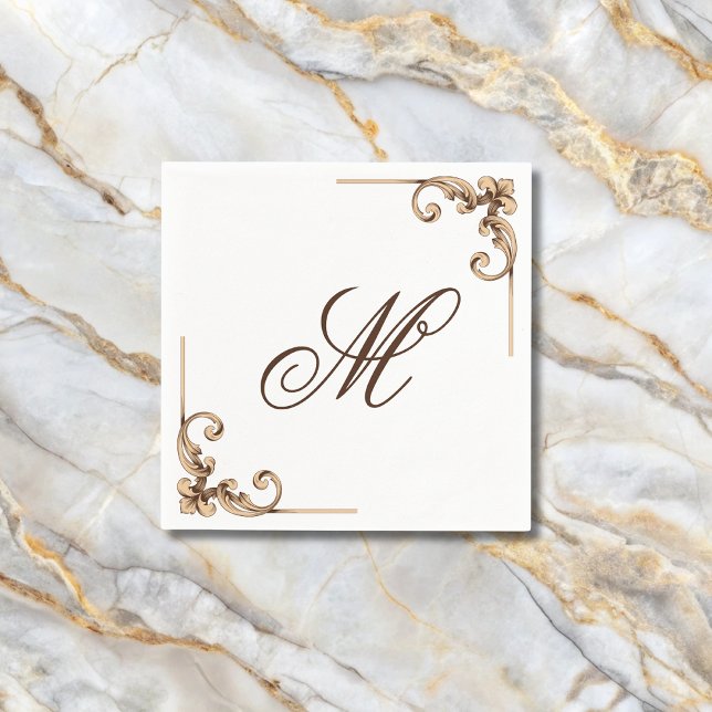 Elegant Monogram Initial  Napkin (Creator Uploaded)