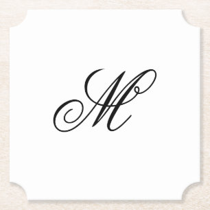 Elegant Monogram Initial Paper Coaster