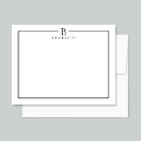 Elegant Monogram Initial Professional Black White