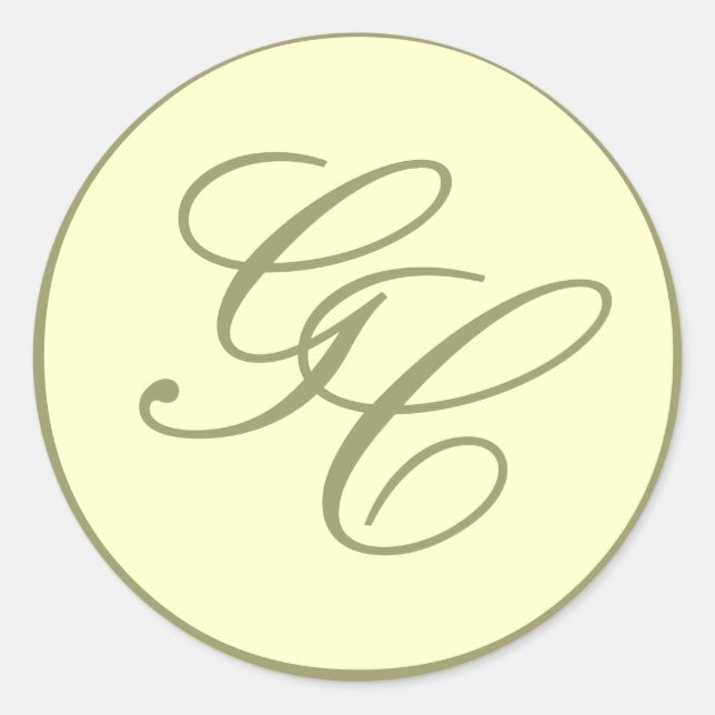 Elegant Monogram Initial Taupe Ivory Wedding Seal (Front)