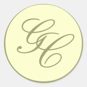Elegant Monogram Initial Taupe Ivory Wedding Seal
