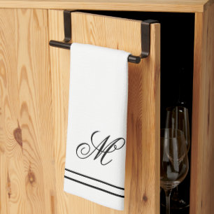 Elegant Monogram Initial  Tea Towel