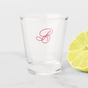 Elegant Monogram Initial Typography Logo Shot Glass