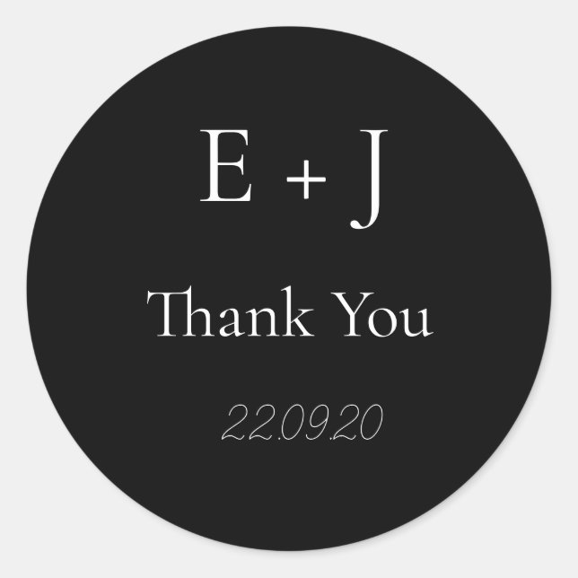 Elegant Monogram initial Wedding Classic Sticker (Front)