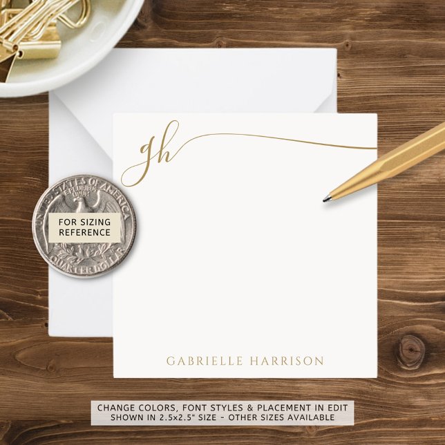 Elegant Monogram Initials Gold Script Card (Creator Uploaded)