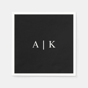 Elegant Monogram Initials Napkin Customisable 