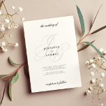 Elegant monogram initials stylish white wedding invitation<br><div class="desc">An elegant trendy light grey monogram initials stylish modern theme white wedding invitations.</div>