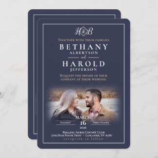 Elegant Monogram Invitation 