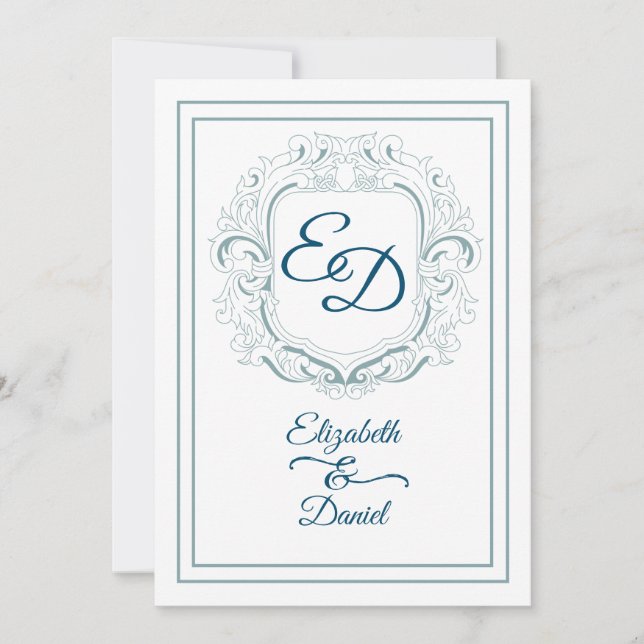 Elegant Monogram  Invitation (Front)