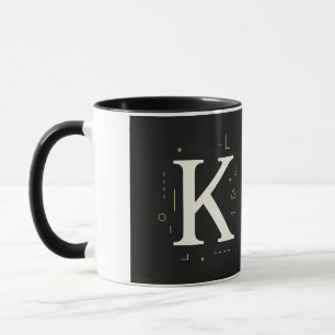 "Elegant Monogram K Mug – Personalised Coffee Cup 