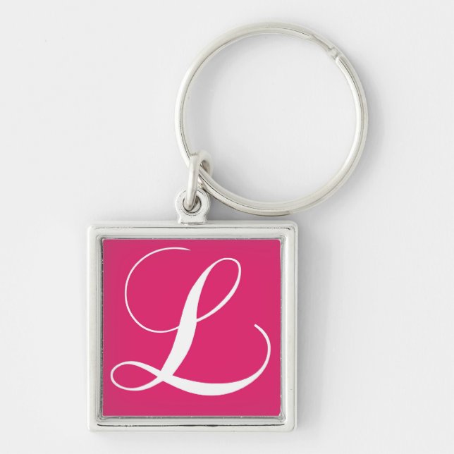 Elegant Monogram L Pink Key Chains Favours (Front)
