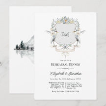Elegant Monogram Lake Wedding Rehearsal Dinner