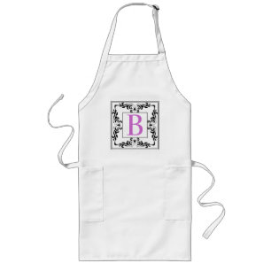 Elegant Monogram Letter B Black and White Apron