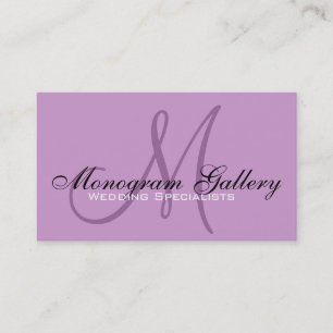 Elegant Monogram Lilac Customisable Business Card