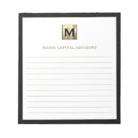 Elegant Monogram Logo Lined Notepad for Business