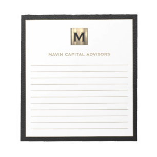 Elegant Monogram Logo Lined Notepad for Business