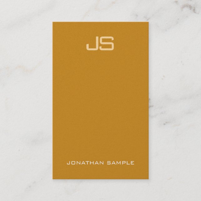 Elegant Monogram Luxurious Premium Pearl Finish Business Card (Front)