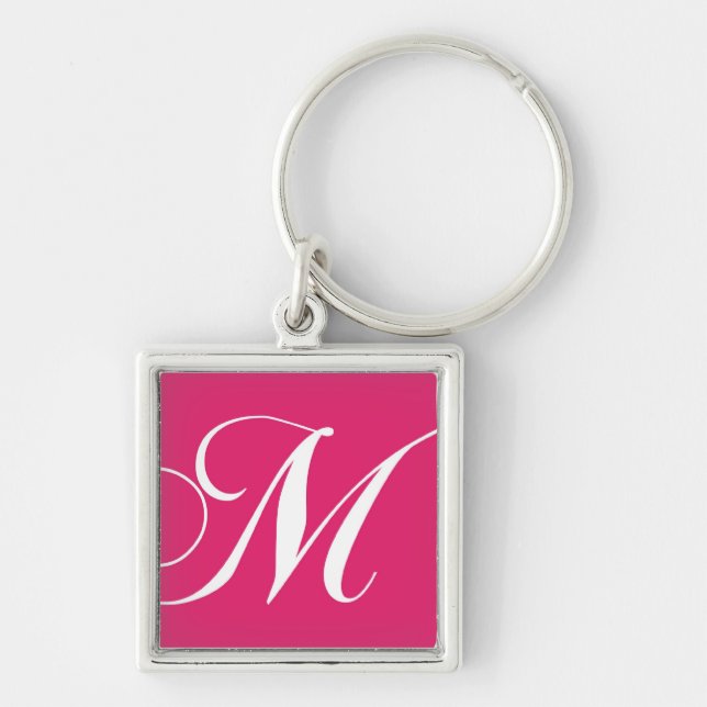 Elegant Monogram M Pink Key Chains Favours (Front)