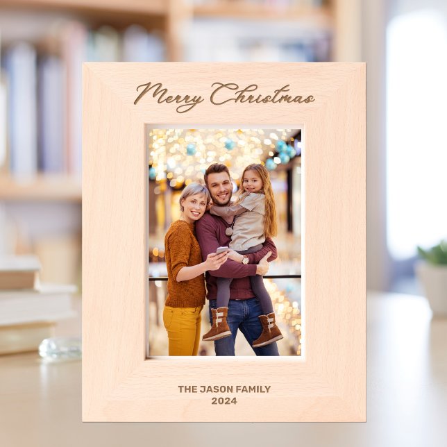 Elegant Monogram Merry Christmas Classy Typography Etched Frames (Creator Uploaded)