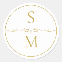 Elegant Monogram Minimal Wedding Envelope Seal