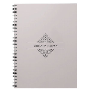 Elegant Monogram Minimalist Beige Simple Classy Notebook