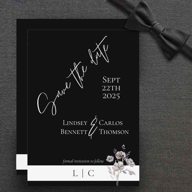 Elegant monogram minimalist black calligraphy  save the date (Creator Uploaded)