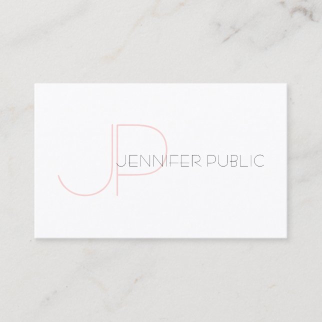 Elegant Monogram Minimalist Modern Simple Plain Business Card (Front)