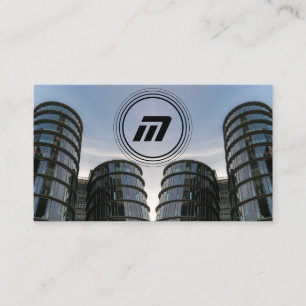 Elegant monogram modern architecture buildings business card