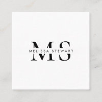 Elegant monogram modern black white professional