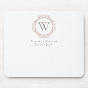 Elegant Monogram Modern Classic Wedding Mouse Pad