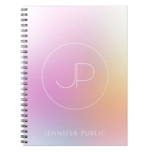 Elegant Monogram Modern Colourful Template Notebook