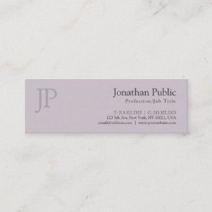 Elegant Monogram Modern Design Salon Plain Mini Business Card