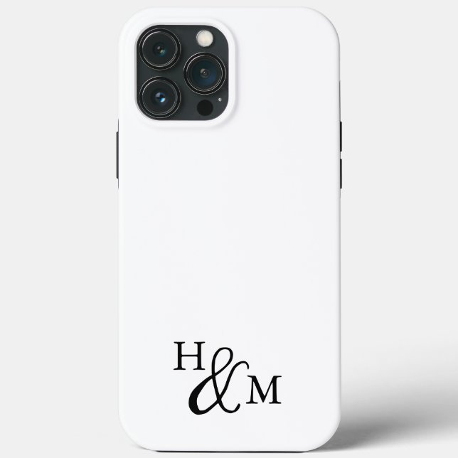Elegant Monogram Modern Minimalist Black Script Case-Mate iPhone Case (Back)